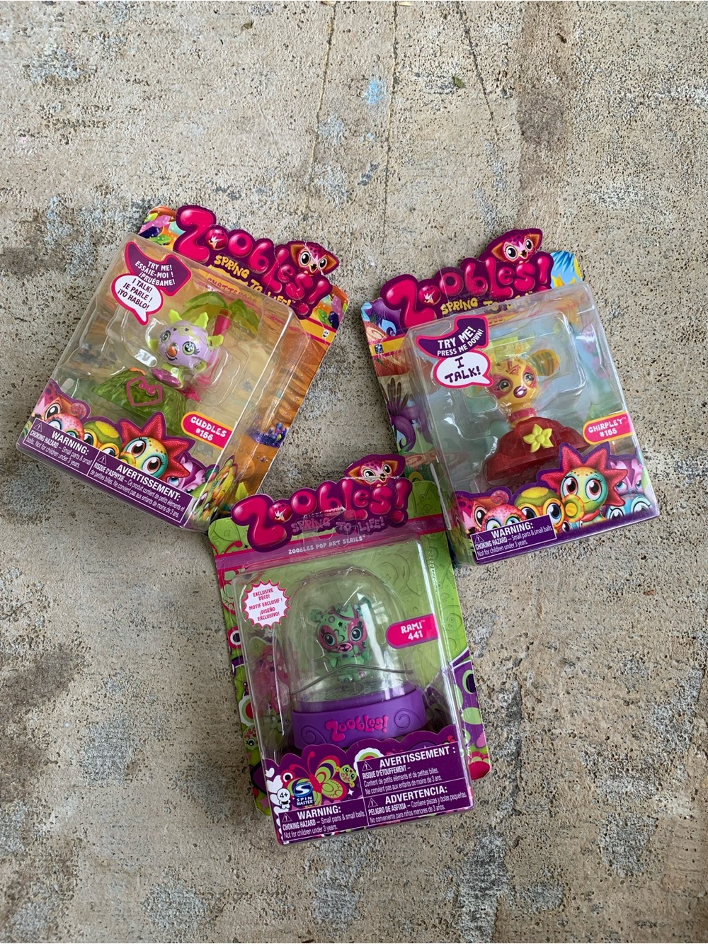 Bundle of 3 2011 Zoobles Toys